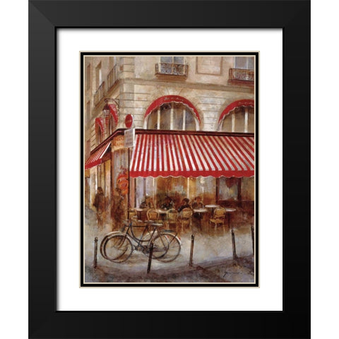 Cafe de Paris II Black Modern Wood Framed Art Print with Double Matting by Martin, Noemi