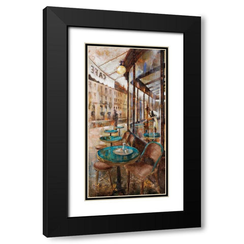 Terraza Cafe de Flore Black Modern Wood Framed Art Print with Double Matting by Martin, Noemi