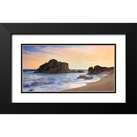 Warm Light Black Modern Wood Framed Art Print with Double Matting by Mora, Sergi