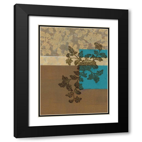 Peony Branch II Black Modern Wood Framed Art Print with Double Matting by Nocito, James