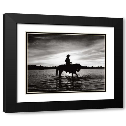 Silhouettes at Sunset Black Modern Wood Framed Art Print with Double Matting by Nagler, Monte