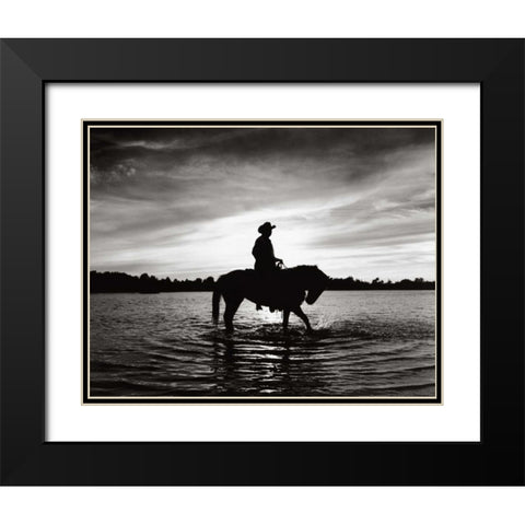 Silhouettes at Sunset Black Modern Wood Framed Art Print with Double Matting by Nagler, Monte