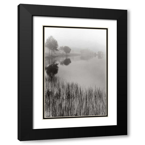 Lakeside Mist Black Modern Wood Framed Art Print with Double Matting by Nagler, Monte