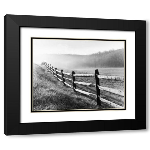 Vanishing Fence Black Modern Wood Framed Art Print with Double Matting by Nagler, Monte