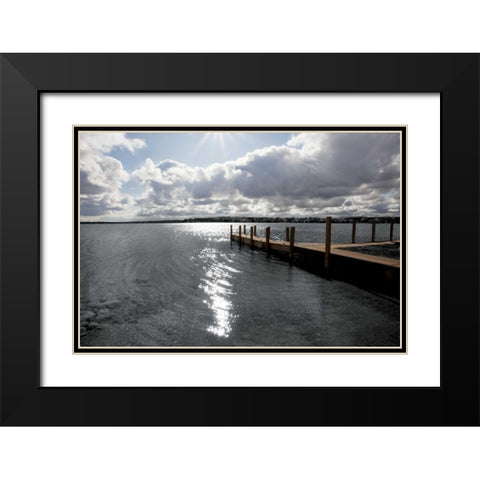 Sunrise at Crooked Lake  Black Modern Wood Framed Art Print with Double Matting by Nagler, Monte