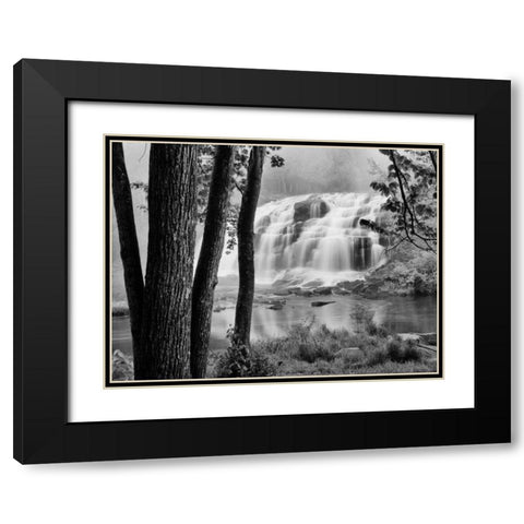 Bond Falls and Trees Black Modern Wood Framed Art Print with Double Matting by Nagler, Monte