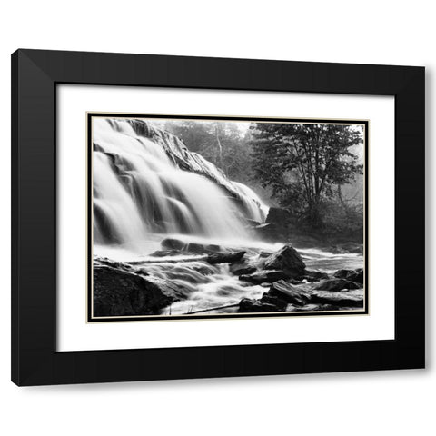 Bond Falls and Rocks Black Modern Wood Framed Art Print with Double Matting by Nagler, Monte