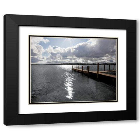 Sunrise at Crooked Lake Black Modern Wood Framed Art Print with Double Matting by Nagler, Monte