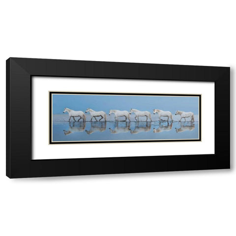 Walk On Black Modern Wood Framed Art Print with Double Matting by Ortega, Xavier