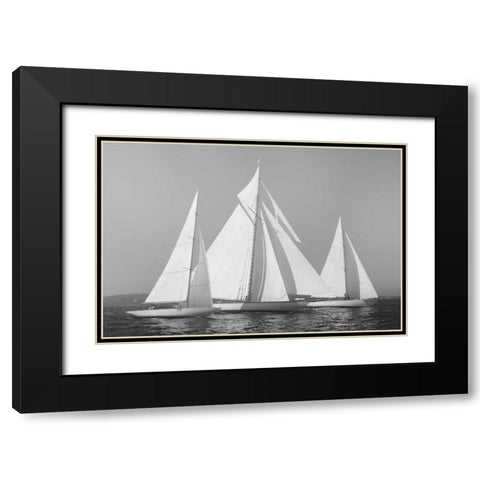 Sailing Together Black Modern Wood Framed Art Print with Double Matting by Ortega, Xavier