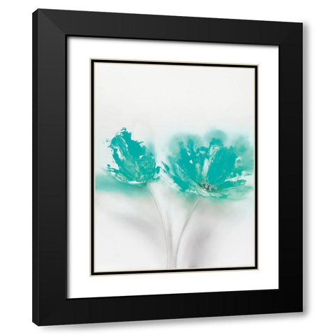 Aqua Sorbet II Black Modern Wood Framed Art Print with Double Matting by Prior, J.P.