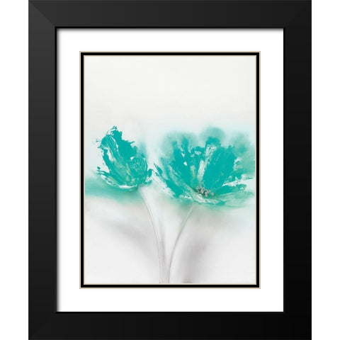 Aqua Sorbet II Black Modern Wood Framed Art Print with Double Matting by Prior, J.P.