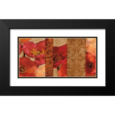 Poppy Patterns Black Modern Wood Framed Art Print with Double Matting by Pahl, Janel