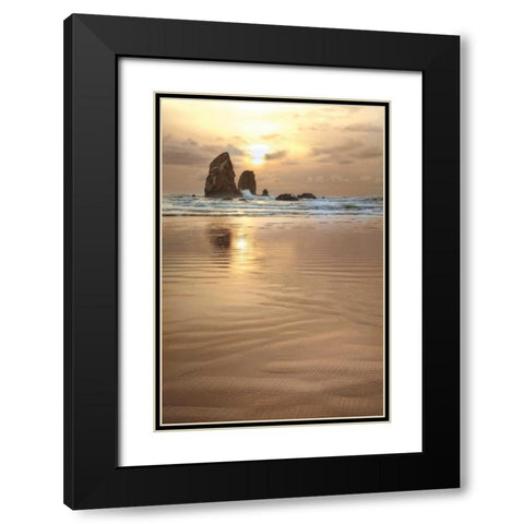 Sunset Silhouette Black Modern Wood Framed Art Print with Double Matting by Pahl, Janel