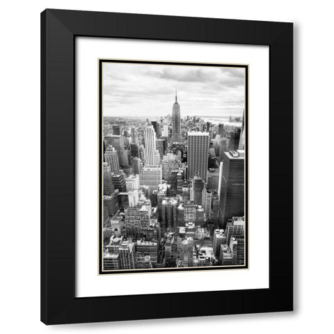 NYC Downtown Black Modern Wood Framed Art Print with Double Matting by Papiorek, Nina