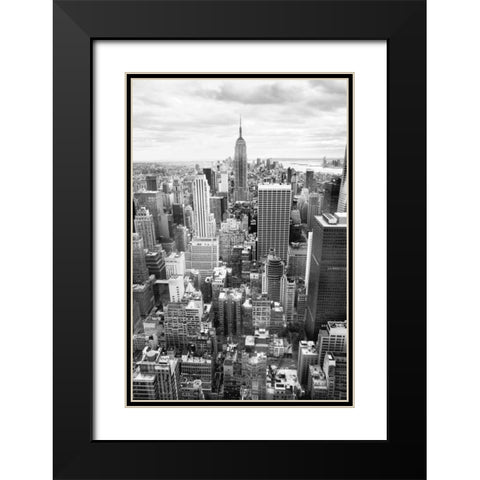 NYC Downtown Black Modern Wood Framed Art Print with Double Matting by Papiorek, Nina