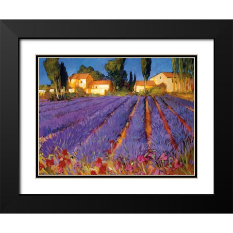 Late Afternoon, Lavender Fields Black Modern Wood Framed Art Print with Double Matting by Craig, Philip