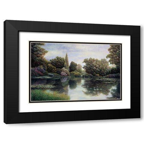 Tranquil Waters Black Modern Wood Framed Art Print with Double Matting by Howells, David