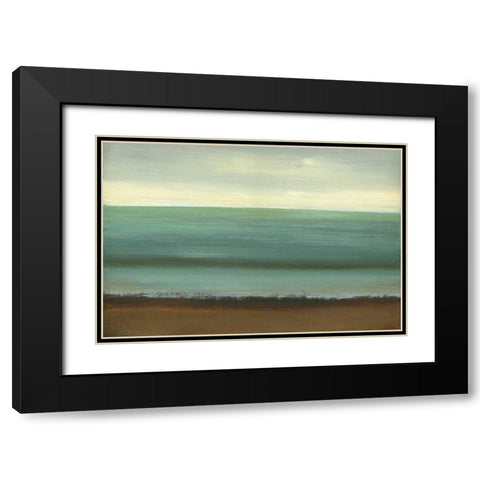 Calm Sea Black Modern Wood Framed Art Print with Double Matting by Gold, Caroline