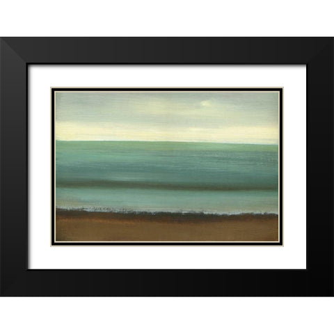 Calm Sea Black Modern Wood Framed Art Print with Double Matting by Gold, Caroline