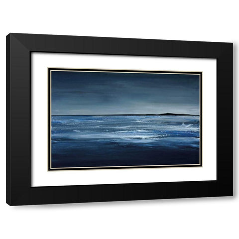 Blue Horizon Black Modern Wood Framed Art Print with Double Matting by Kaminsky, Earl