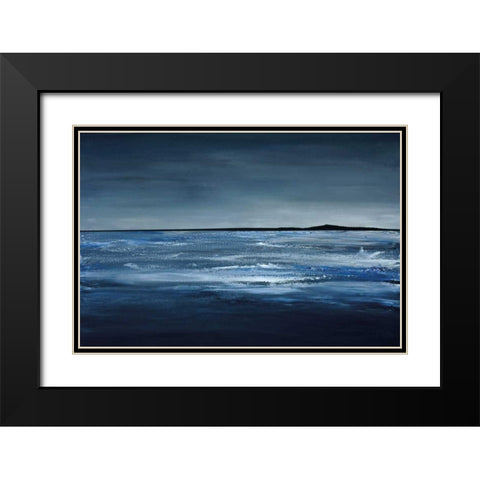 Blue Horizon Black Modern Wood Framed Art Print with Double Matting by Kaminsky, Earl