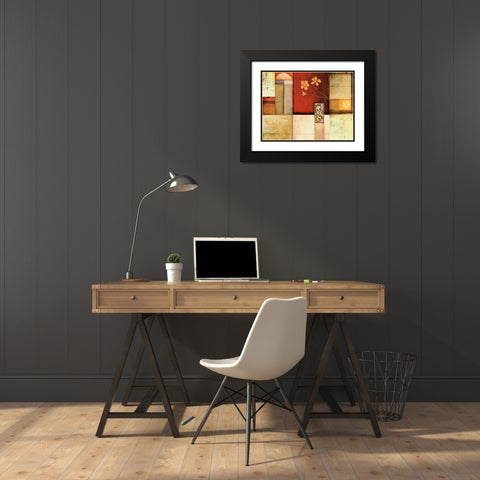 Solace II Black Modern Wood Framed Art Print with Double Matting by Leal, Fernando