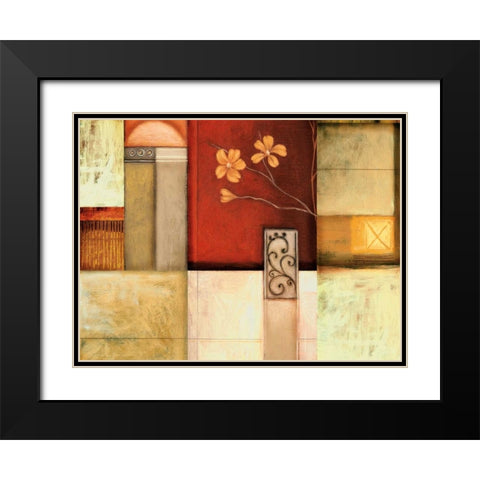 Solace II Black Modern Wood Framed Art Print with Double Matting by Leal, Fernando