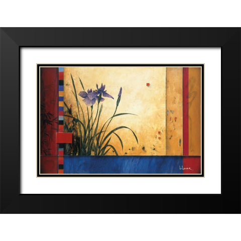Summer Garden Black Modern Wood Framed Art Print with Double Matting by Li-Leger, Don