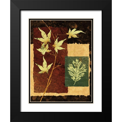 New Leaf I Black Modern Wood Framed Art Print with Double Matting by Mallett, Keith
