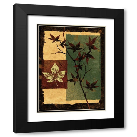 New Leaf II Black Modern Wood Framed Art Print with Double Matting by Mallett, Keith