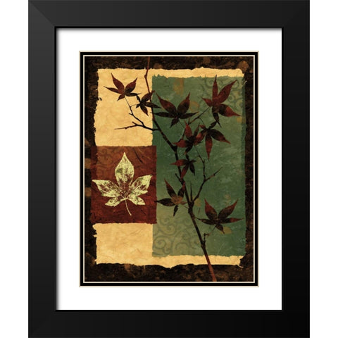 New Leaf II Black Modern Wood Framed Art Print with Double Matting by Mallett, Keith