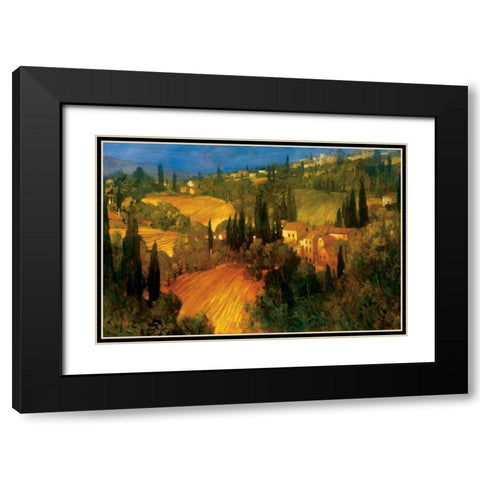 Hillside - Tuscany Black Modern Wood Framed Art Print with Double Matting by Craig, Philip