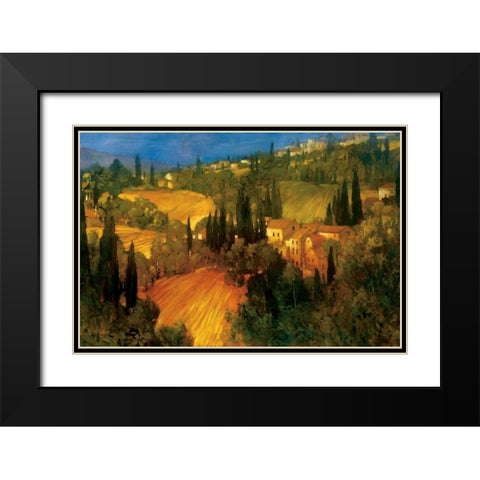 Hillside - Tuscany Black Modern Wood Framed Art Print with Double Matting by Craig, Philip