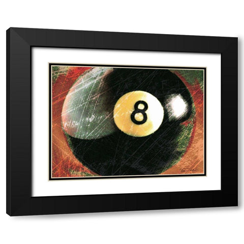 Behind The 8 Ball Black Modern Wood Framed Art Print with Double Matting by Venter, Tandi
