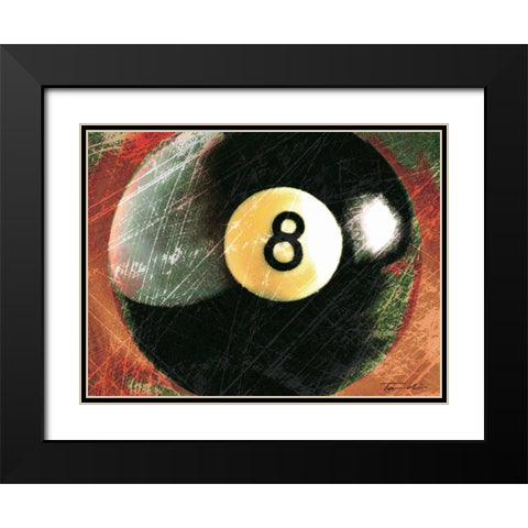 Behind The 8 Ball Black Modern Wood Framed Art Print with Double Matting by Venter, Tandi