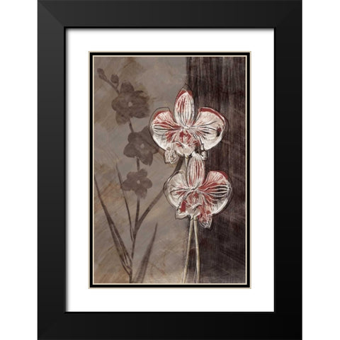 Orchid Sketch I Black Modern Wood Framed Art Print with Double Matting by Venter, Tandi