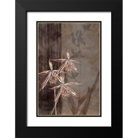 Orchid Sketch II Black Modern Wood Framed Art Print with Double Matting by Venter, Tandi