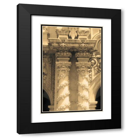 Column II Black Modern Wood Framed Art Print with Double Matting by Gilboa, Marina Drasnin