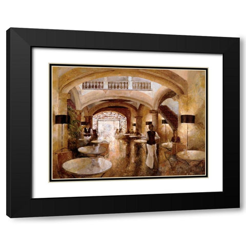 Patio Cappucino Black Modern Wood Framed Art Print with Double Matting by Martin, Noemi