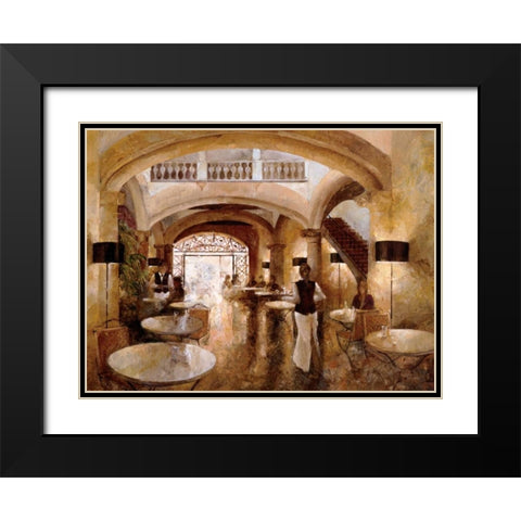 Patio Cappucino Black Modern Wood Framed Art Print with Double Matting by Martin, Noemi