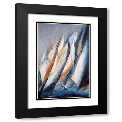 Alta Mar Black Modern Wood Framed Art Print with Double Matting by Torres, Maria Antonia
