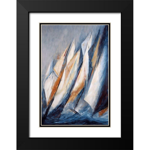 Alta Mar Black Modern Wood Framed Art Print with Double Matting by Torres, Maria Antonia