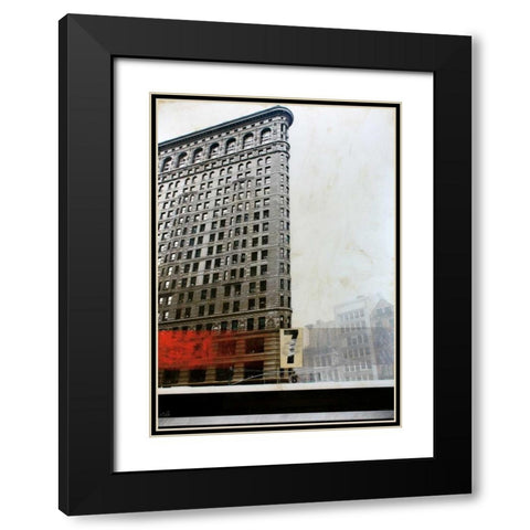 Brooklyn Bridge Black Modern Wood Framed Art Print with Double Matting by Bailey, Nathan