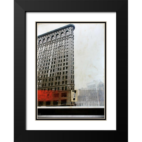 Brooklyn Bridge Black Modern Wood Framed Art Print with Double Matting by Bailey, Nathan