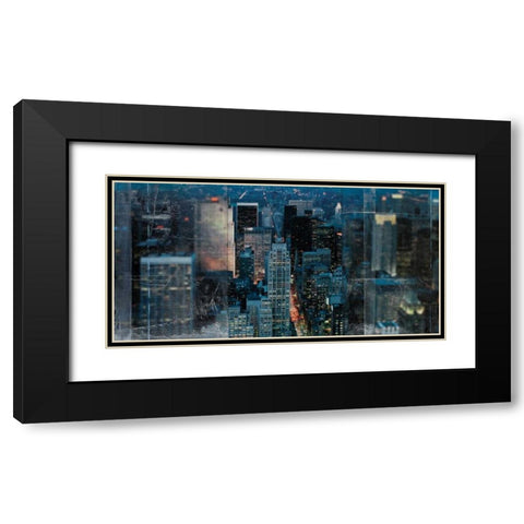 Blue Manhattan Black Modern Wood Framed Art Print with Double Matting by Bailey, Nathan