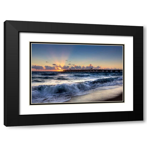 The Wave Black Modern Wood Framed Art Print with Double Matting by Celebrate Life Gallery