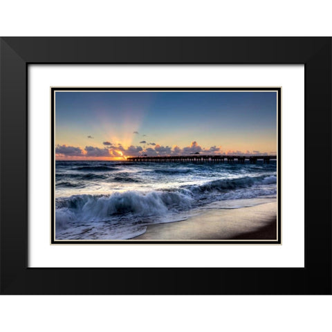 The Wave Black Modern Wood Framed Art Print with Double Matting by Celebrate Life Gallery