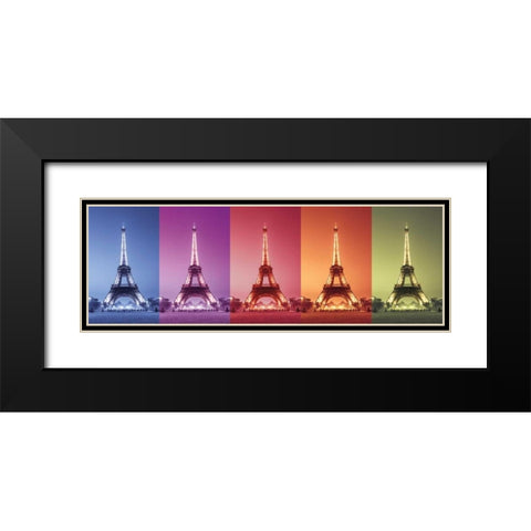 Paris Colors Black Modern Wood Framed Art Print with Double Matting by Frank, Assaf