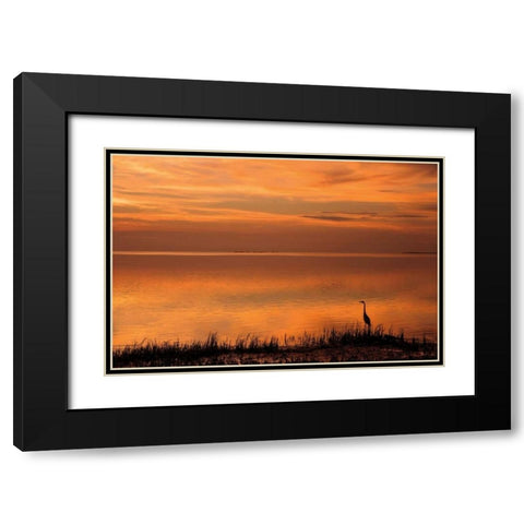Crystal Beach Sunset Black Modern Wood Framed Art Print with Double Matting by Jones, Mike